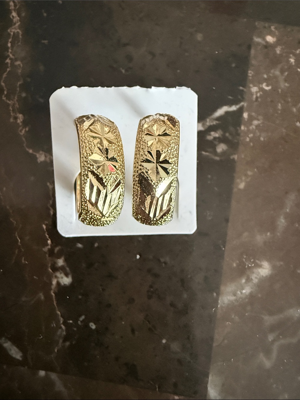 Classic Gold-Tone Patterned Clip Earrings - Women's Accessories